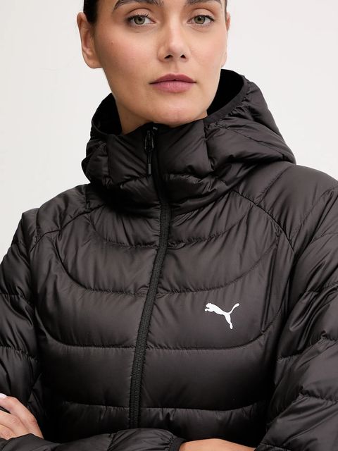 Puma kurtka puchowa kolor czarny przejściowa 685234