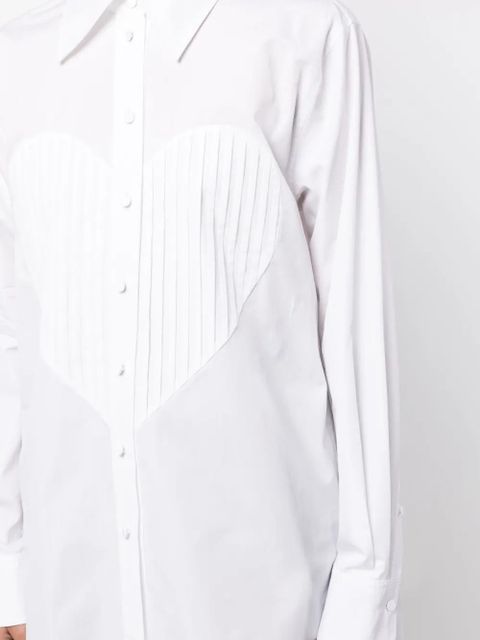 AREA Heart-Bib Tuxedo cotton shirt - White
