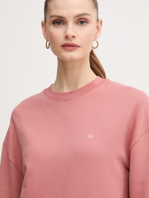 Calvin Klein bluza bawełniana damska kolor różowy gładka K20K208092
