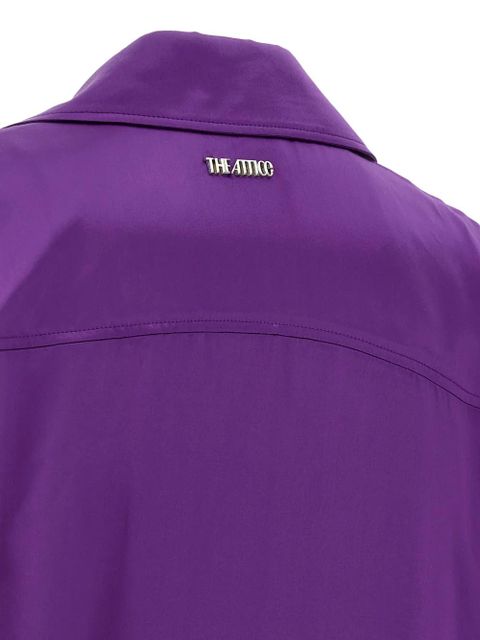 The Attico asymmetric button chemisier midi dress - Purple