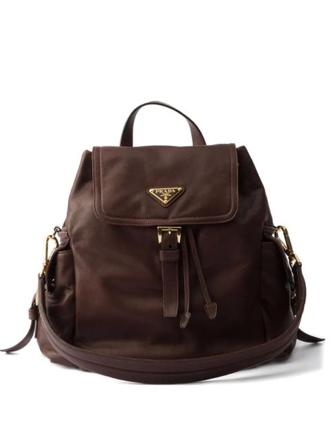 Prada medium Explore leather backpack - Brown