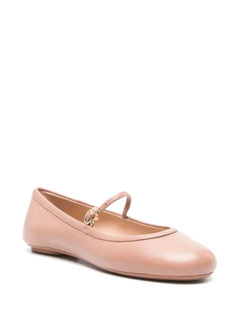 Gianvito Rossi Carla leather ballerina shoes - Neutrals - zdjęcie produktu nr 2