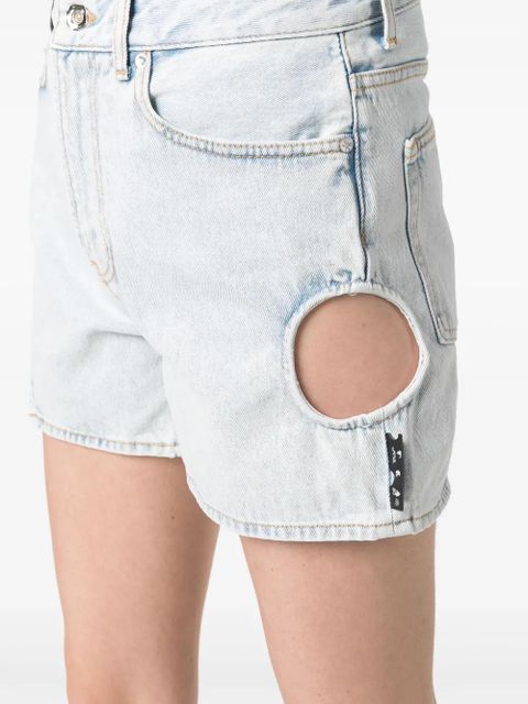 Off-White cut-out high-waisted denim shorts - Blue - zdjęcie produktu nr 2