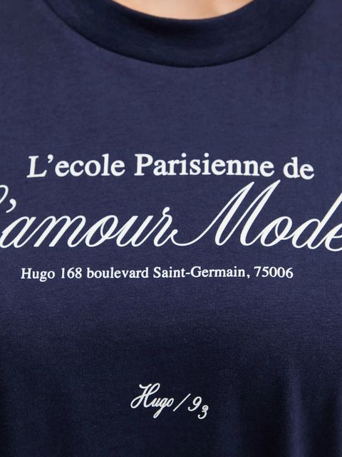 HUGO t-shirt bawełniany damski kolor granatowy 50545551