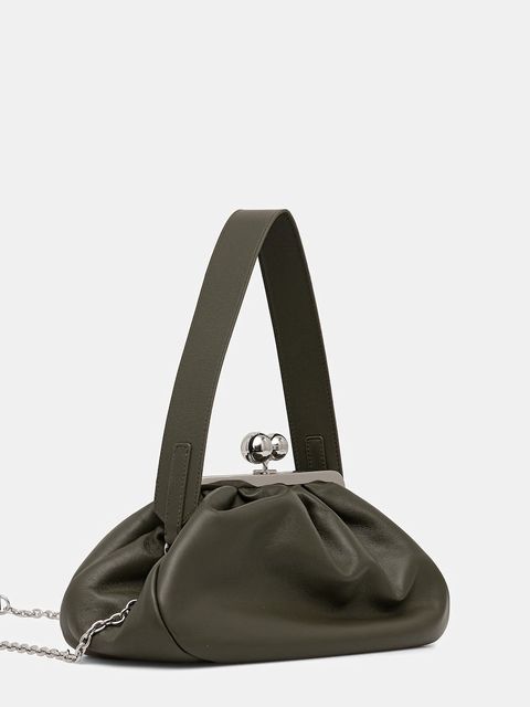 Weekend Max Mara torebka skórzana CUBICO kolor zielony 2615511174600