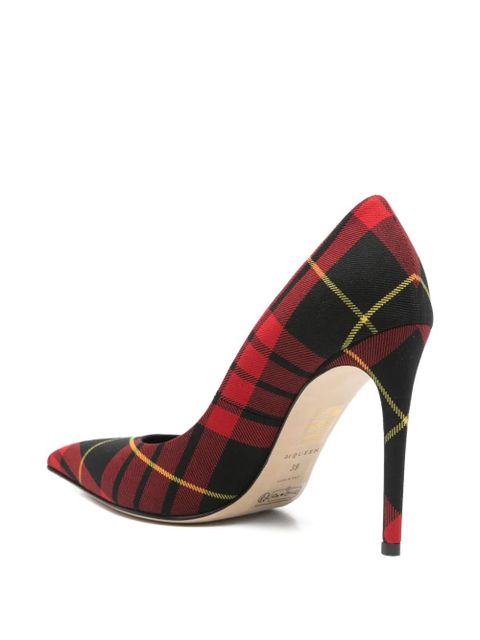 Alexander McQueen tartan-pattern heeled pumps - Red