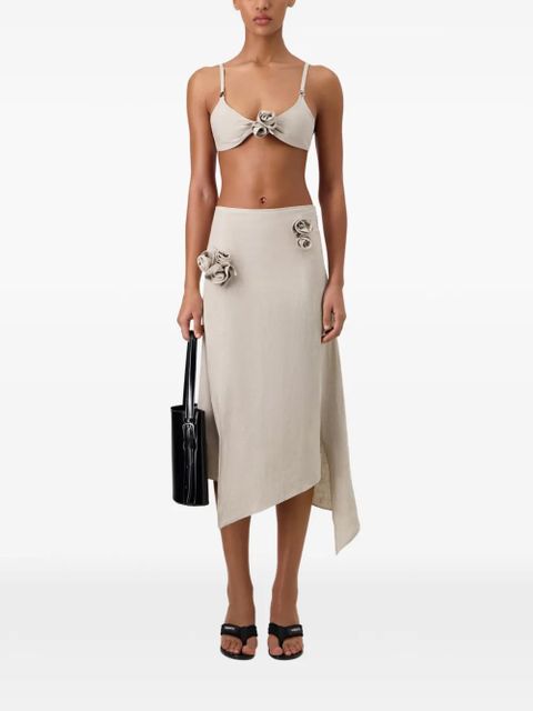 Coperni flower gathered bikini top - Neutrals