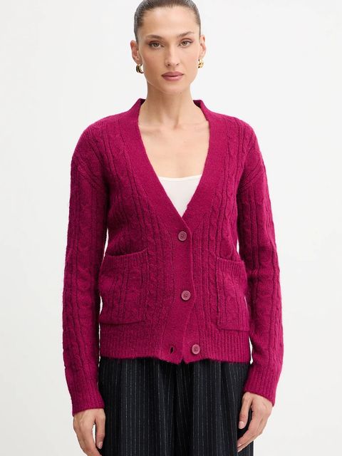 Silvian Heach kardigan z domieszką wełny VALBUENA damski kolor różowy GPA25149CD - zdjęcie produktu nr 1