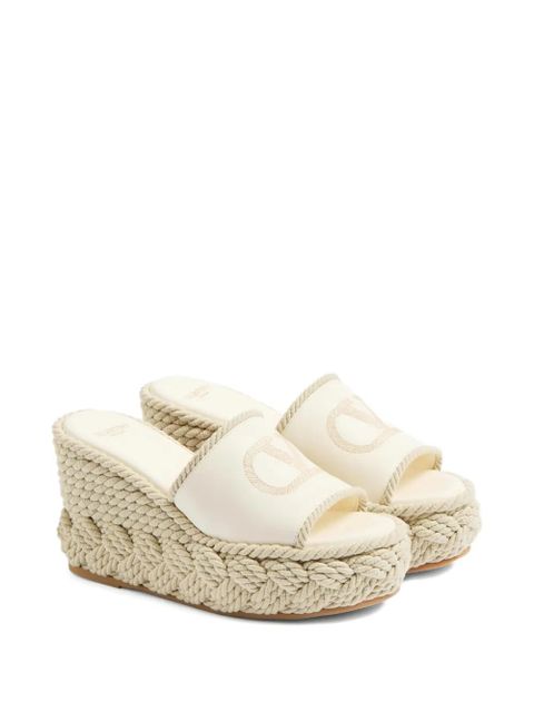 Valentino Garavani 100mm VLogo Torchon sandals - Neutrals