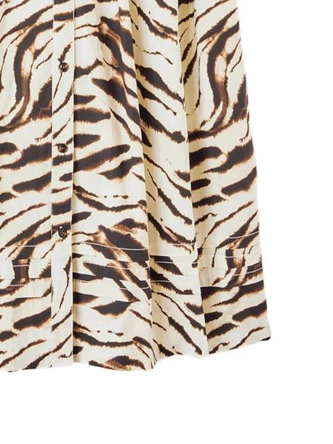 GANNI tiger-print ruffled dress - Neutrals - zdjęcie produktu nr 2
