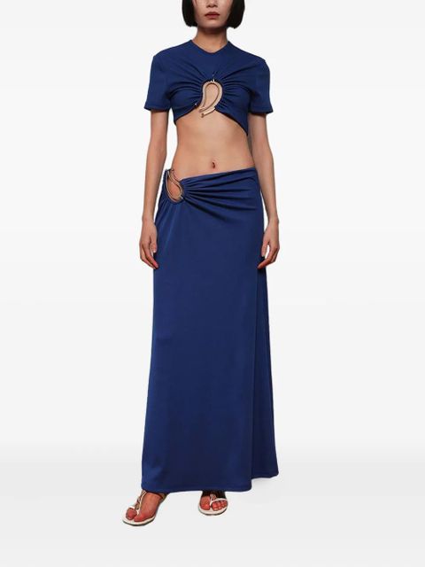 Christopher Esber ruched ring-detail top - Blue - zdjęcie produktu nr 2