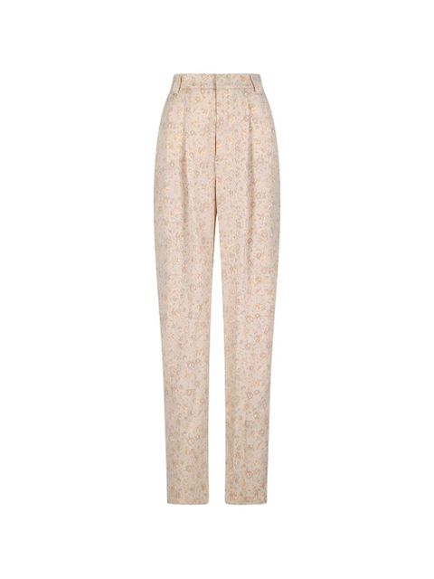 Alessandra Rich floral-print trousers - Neutrals - zdjęcie produktu nr 1