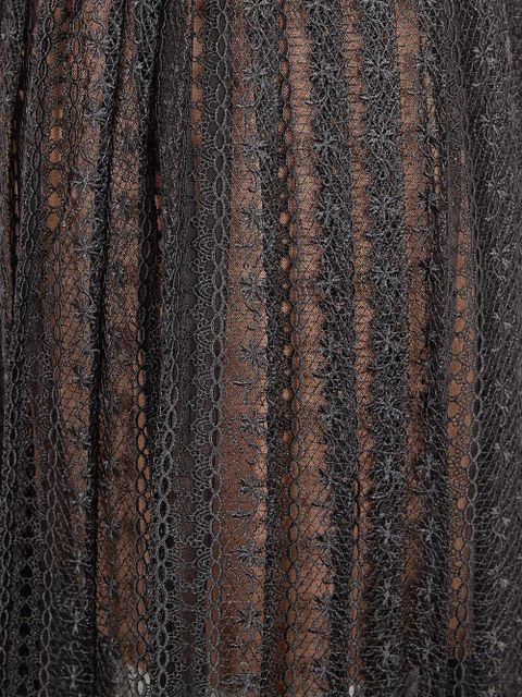 Self-Portrait lace pleated midi skirt - Black