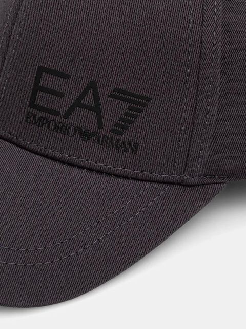 EA7 Emporio Armani czapka z daszkiem bawełniana kolor niebieski z nadrukiem AF11989.7X000005