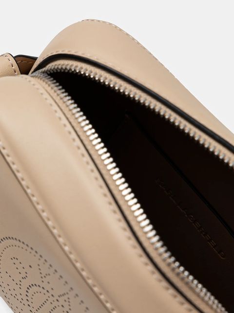 Karl Lagerfeld torebka skórzana kolor beżowy A1W30024