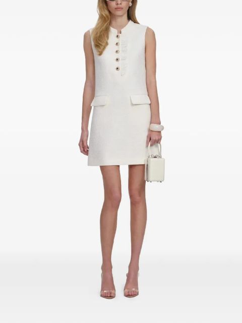 Self-Portrait button placket lace mini dress - White - zdjęcie produktu nr 2