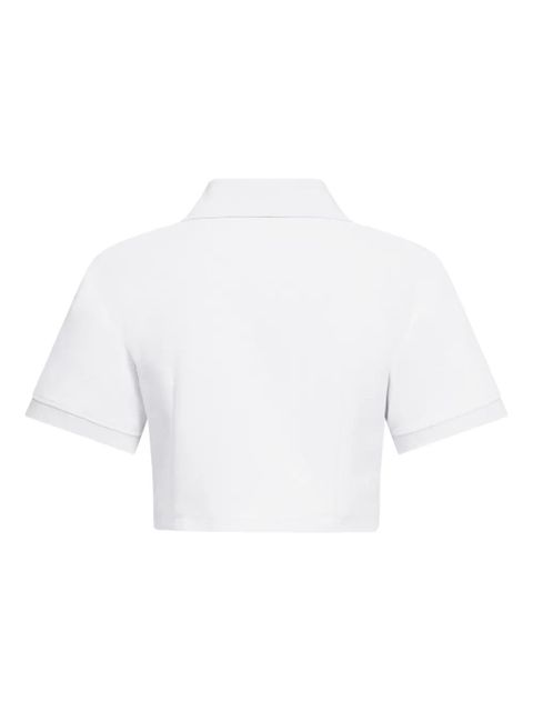 AREA crystal-embellished cropped polo - White - zdjęcie produktu nr 2