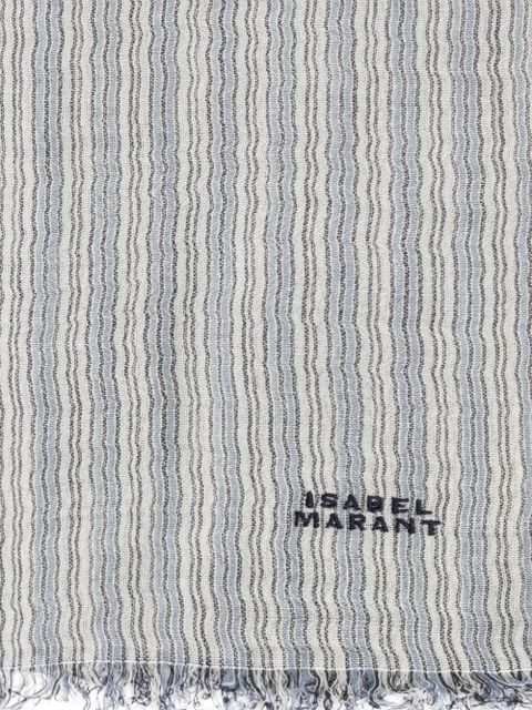 ISABEL MARANT Zenila striped fringed scarf - White - zdjęcie produktu nr 2