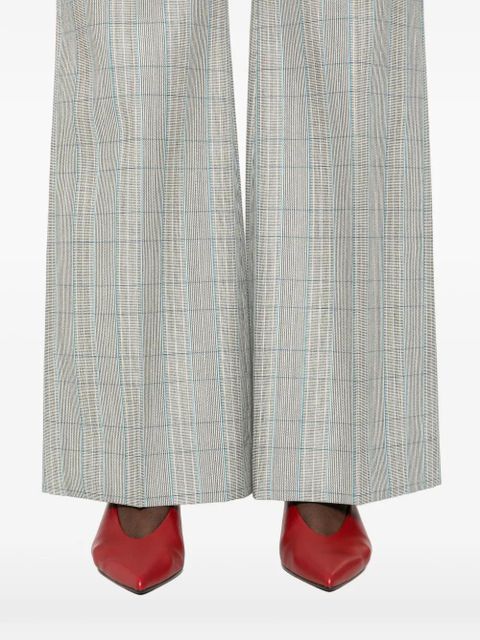Victoria Beckham patch-pocket checked trousers - Grey
