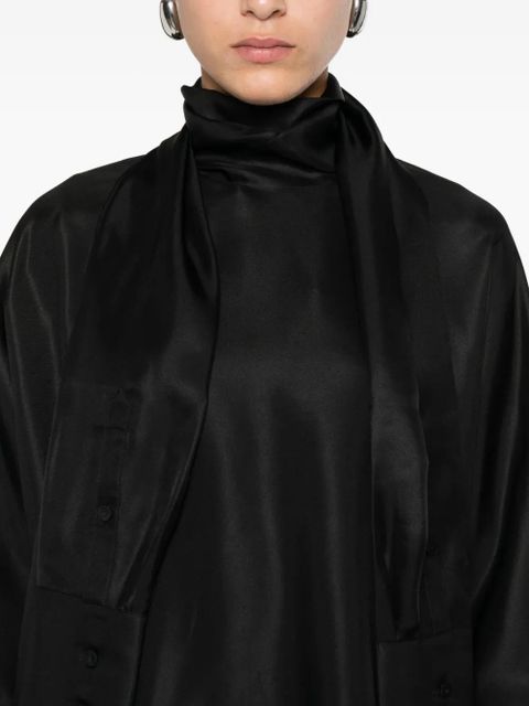 Róhe high-neck satin top - Black