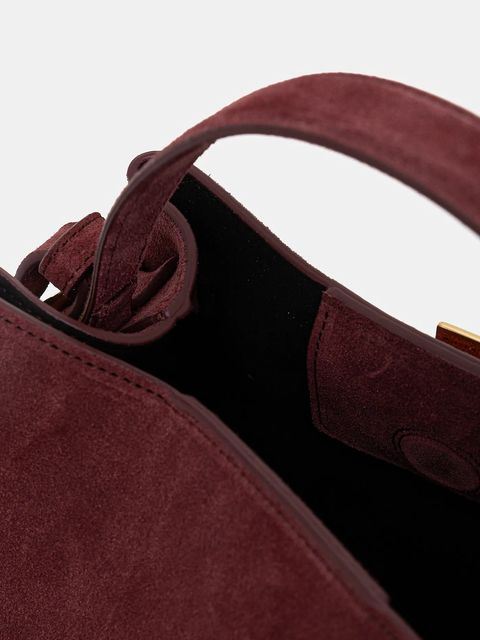 Yuzefi torebka zamszowa GYOZA MINI kolor bordowy UZCO-HB-MGZ-S024