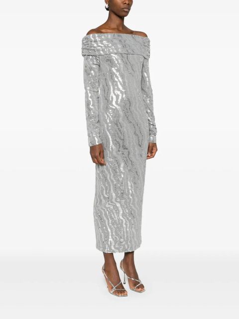 ROTATE BIRGER CHRISTENSEN sequinned midi dress - Grey