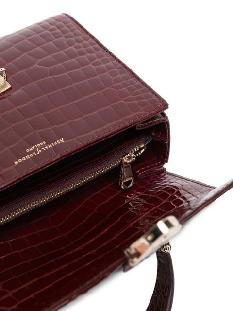 Aspinal Of London medium Mayfair crocrodile-embossed tote bag - Red