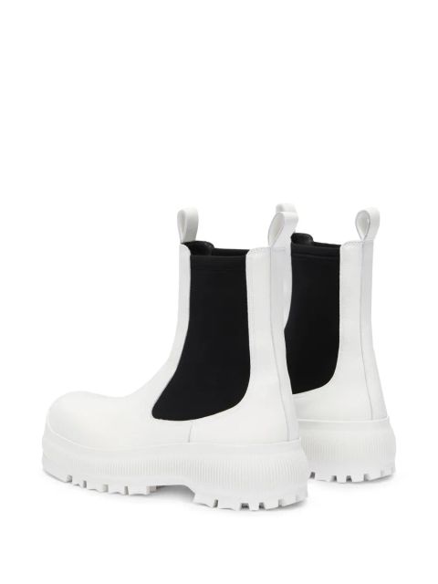 Jil Sander slip-on leather Chelsea boots - White