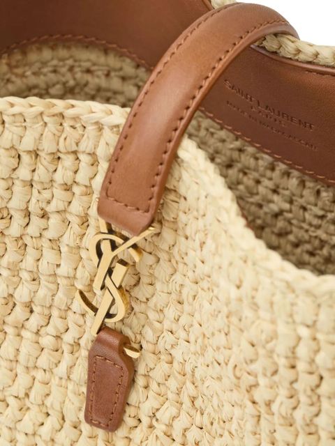 Saint Laurent mini LE 37 raffia bucket bag - Neutrals
