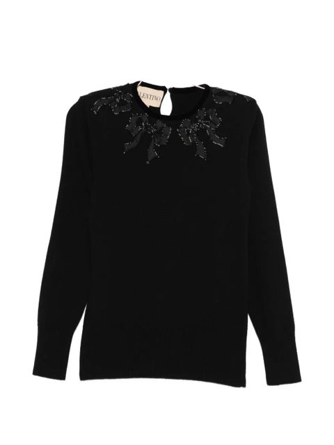 Valentino Garavani bow embellished sweater - Black - zdjęcie produktu nr 1