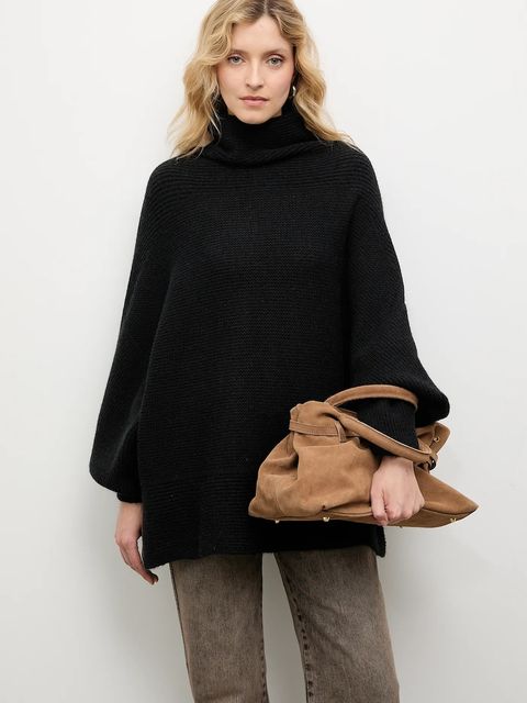 Answear.LAB sweter z kaszmirem damski kolor czarny z golfem