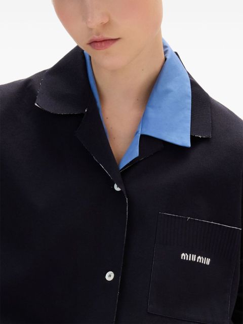 Miu Miu Knit and poplin shirt - Blue