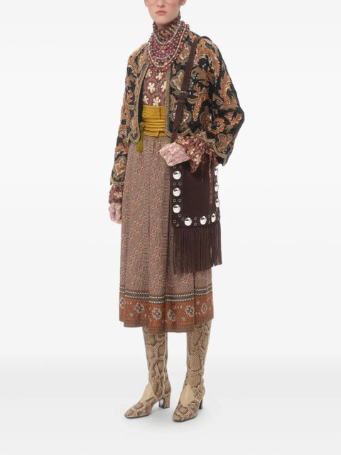 Valentino Garavani Nellcôte suede shoulder bag - Brown