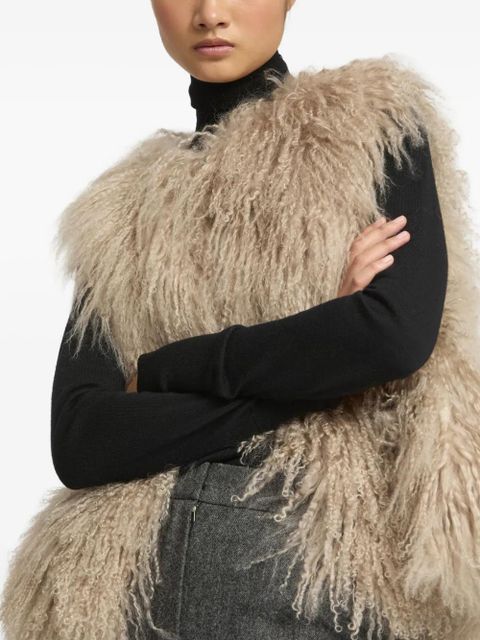 Yves Salomon sleeveless shearling jacket - Neutrals