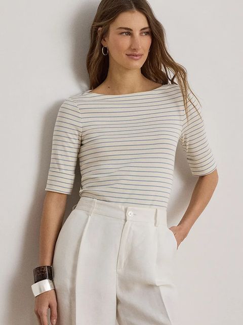 Lauren Ralph Lauren T-shirt damski z bawełną - zdjęcie produktu nr 1