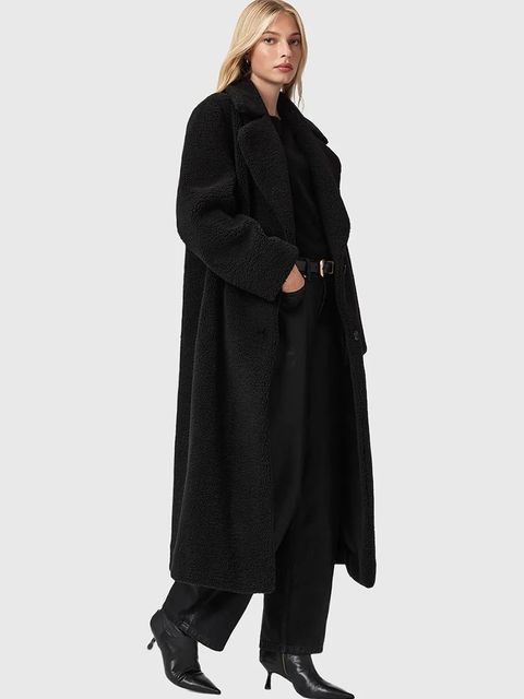 AllSaints płaszcz kolor czarny W062OB