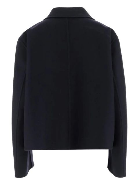 Jil Sander button-fastening wool coat - Blue
