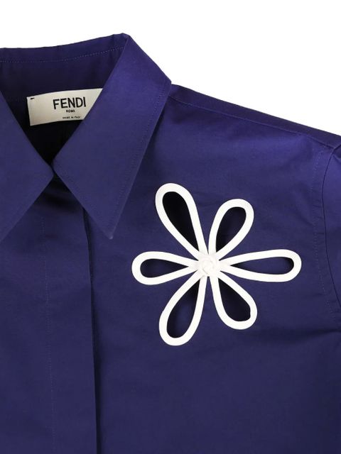 FENDI flower-cutout shirt - Blue