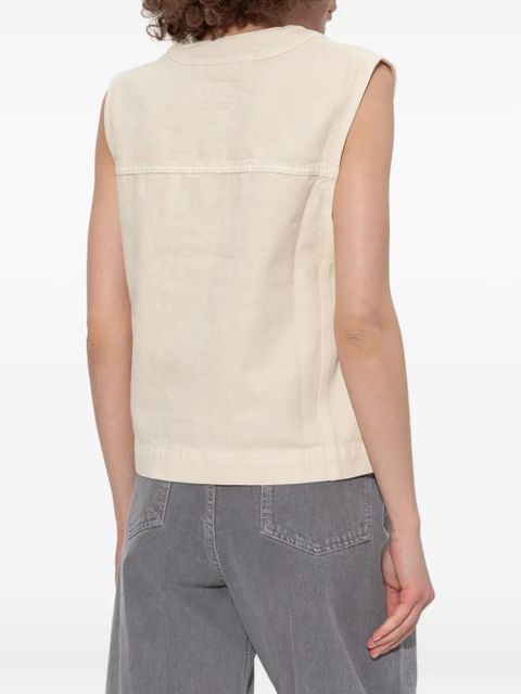 LEMAIRE button-fastening sleeveless vest - Neutrals