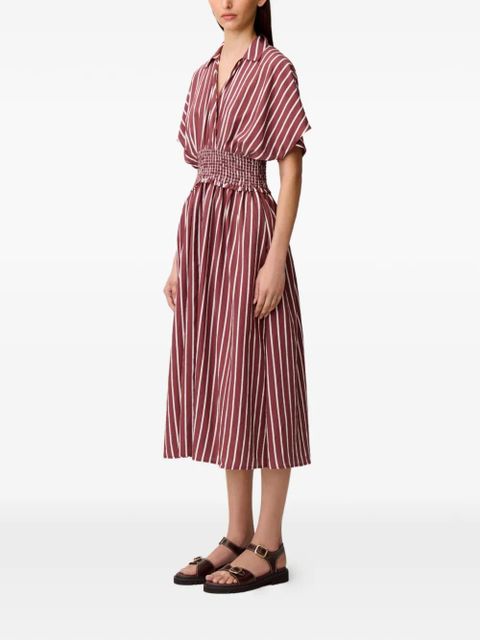 Claudie Pierlot striped midi dress - Brown