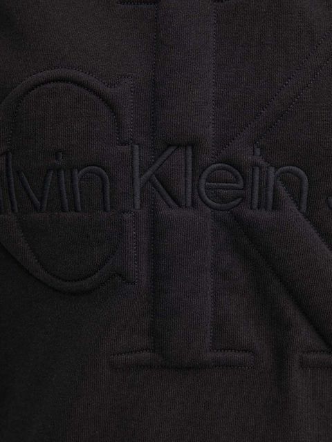 Calvin Klein Jeans bluza damska kolor czarny z kapturem z aplikacją J20J223091