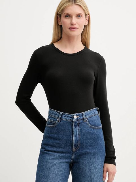 MUNTHE longsleeve z domieszką wełny LUTEST kolor czarny 247112724767 - zdjęcie produktu nr 1