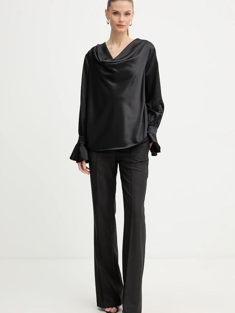 Pinko bluzka damska kolor czarny gładka 105961 A2YM - zdjęcie produktu nr 2