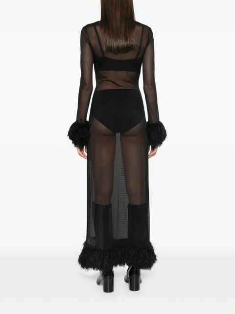 Marine Serre semi-sheer maxi dress - Black