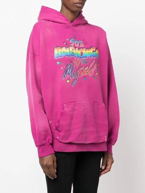 Balenciaga 90/10 logo-print hoodie - Pink