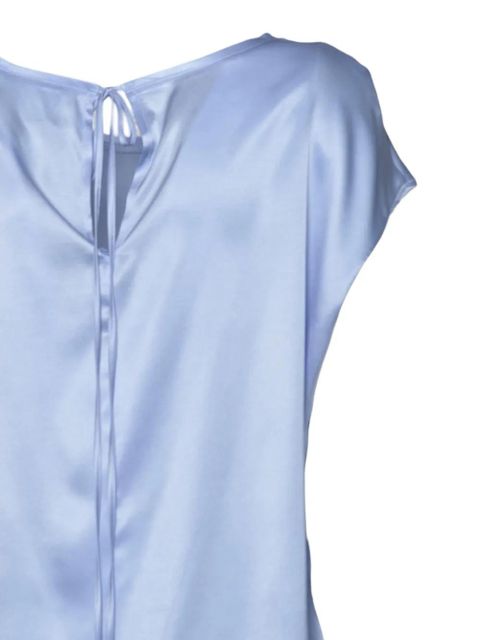 SOLOTRE tie-detail crew-neck top - Blue