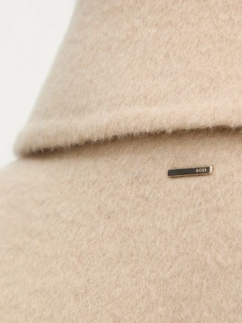 BOSS płaszcz wełniany damski kolor beżowy przejściowy 50543170