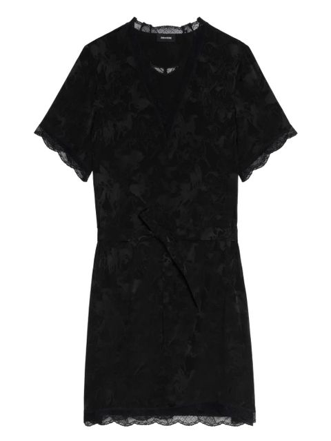 Zadig&Voltaire lace-trimmed floral-print mini dress - Black - zdjęcie produktu nr 1