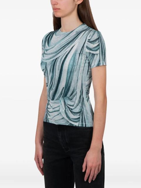 Rabanne trompe l'oeil-print T-shirt - Blue - zdjęcie produktu nr 2