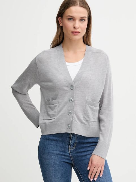 United Colors of Benetton kardigan wełniany damski kolor szary lekki 11AHD604R - zdjęcie produktu nr 1